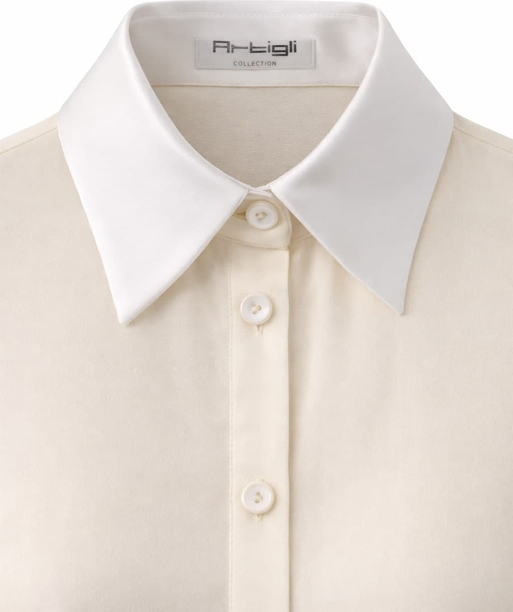 Camicia inserti in raso - 4