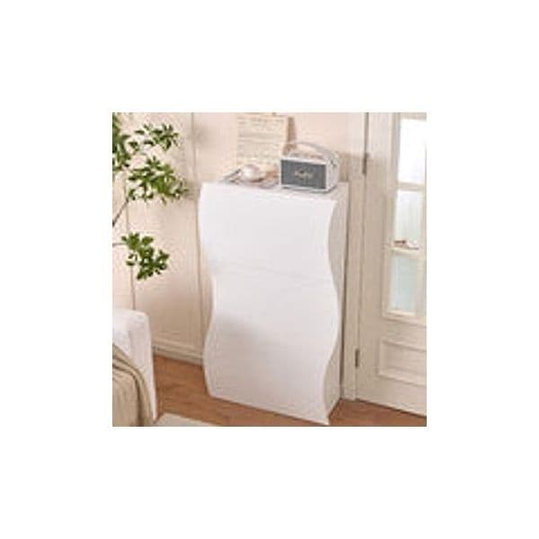 Scarpiera Ingresso in Legno Lucido ONDE 3 Ante Bianco Salvaspazio 71x26.5x121cm