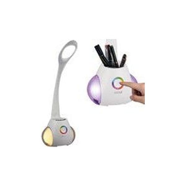 Lampada da Tavolo LED con Portapenne Controllo Touch con Luce Atmosfera RGB