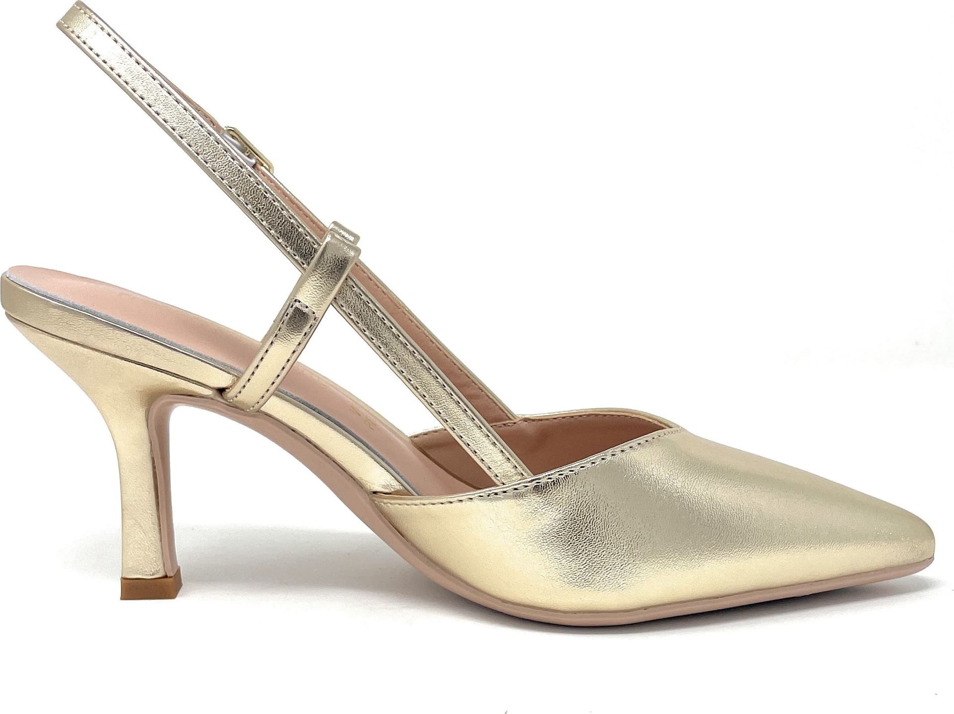Francesco Milano sling back donna in pelle platino A08-21N - 4