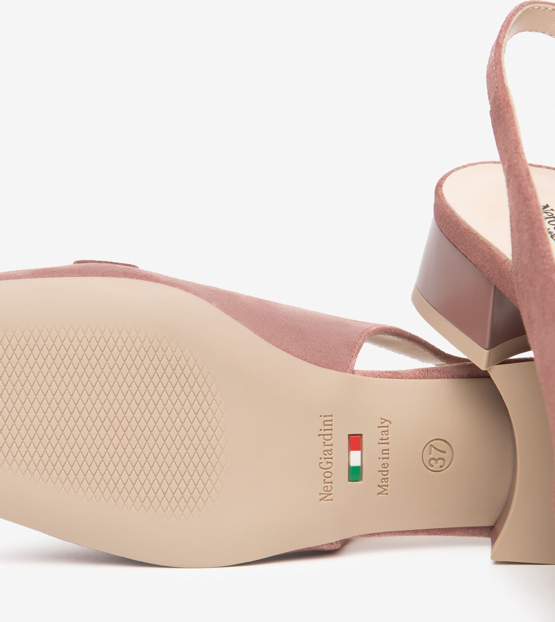 Nero Giardini slingback donna in velour rosa antico E615501D671 - 4