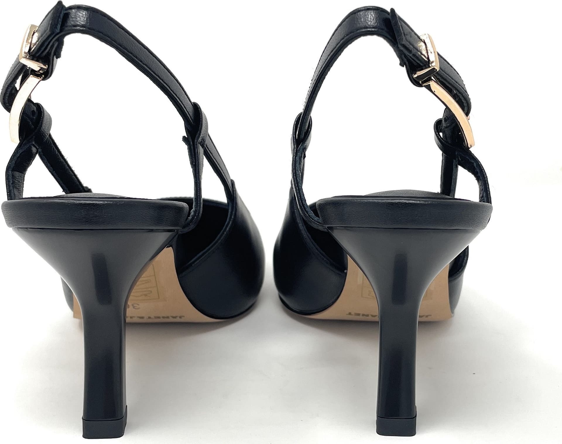 Janet & Janet slingback donna in pelle black J-641 - 4