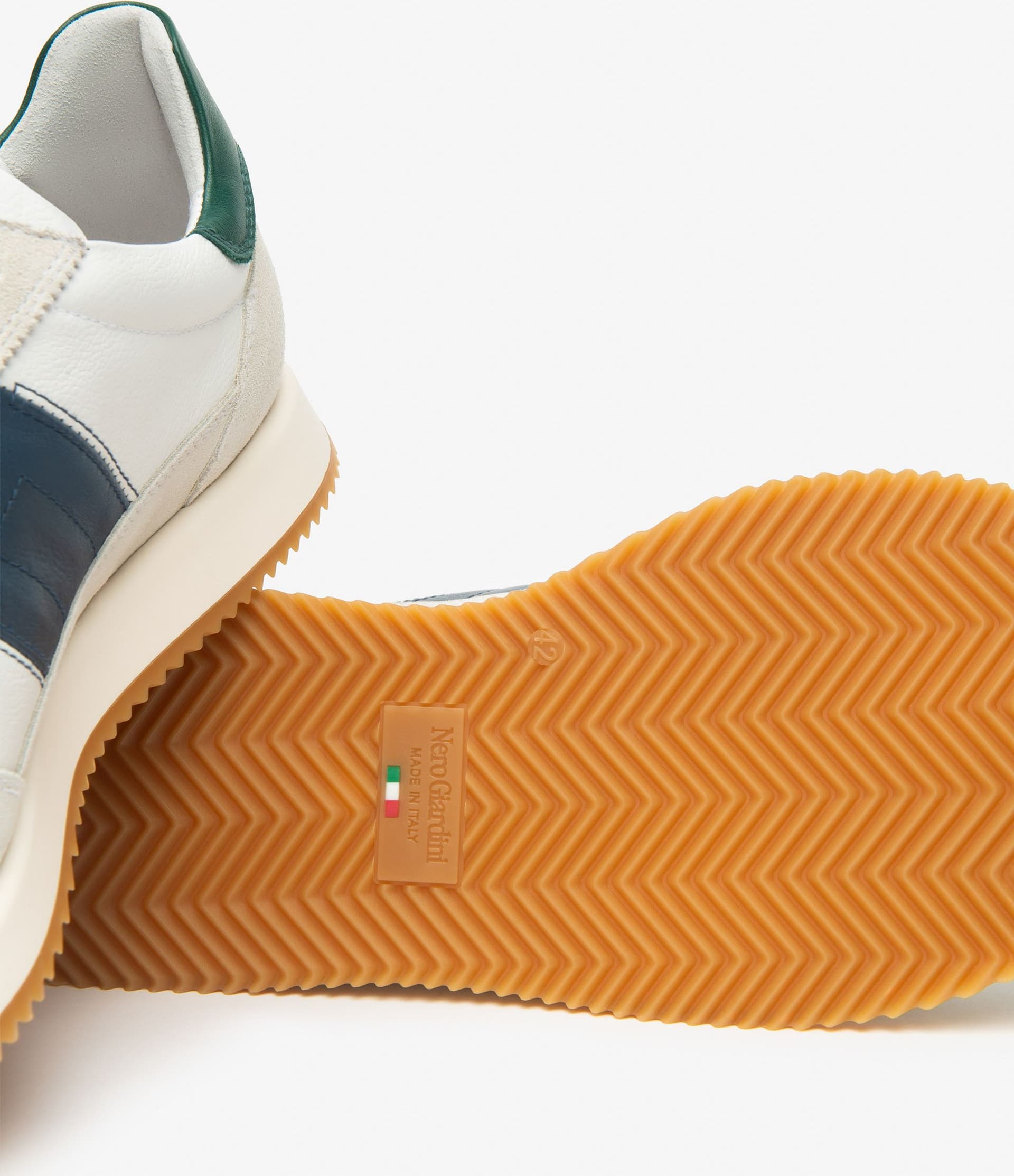 Nero Giardini sneakers uomo in pelle yougurt bianco E601112U714 - 4