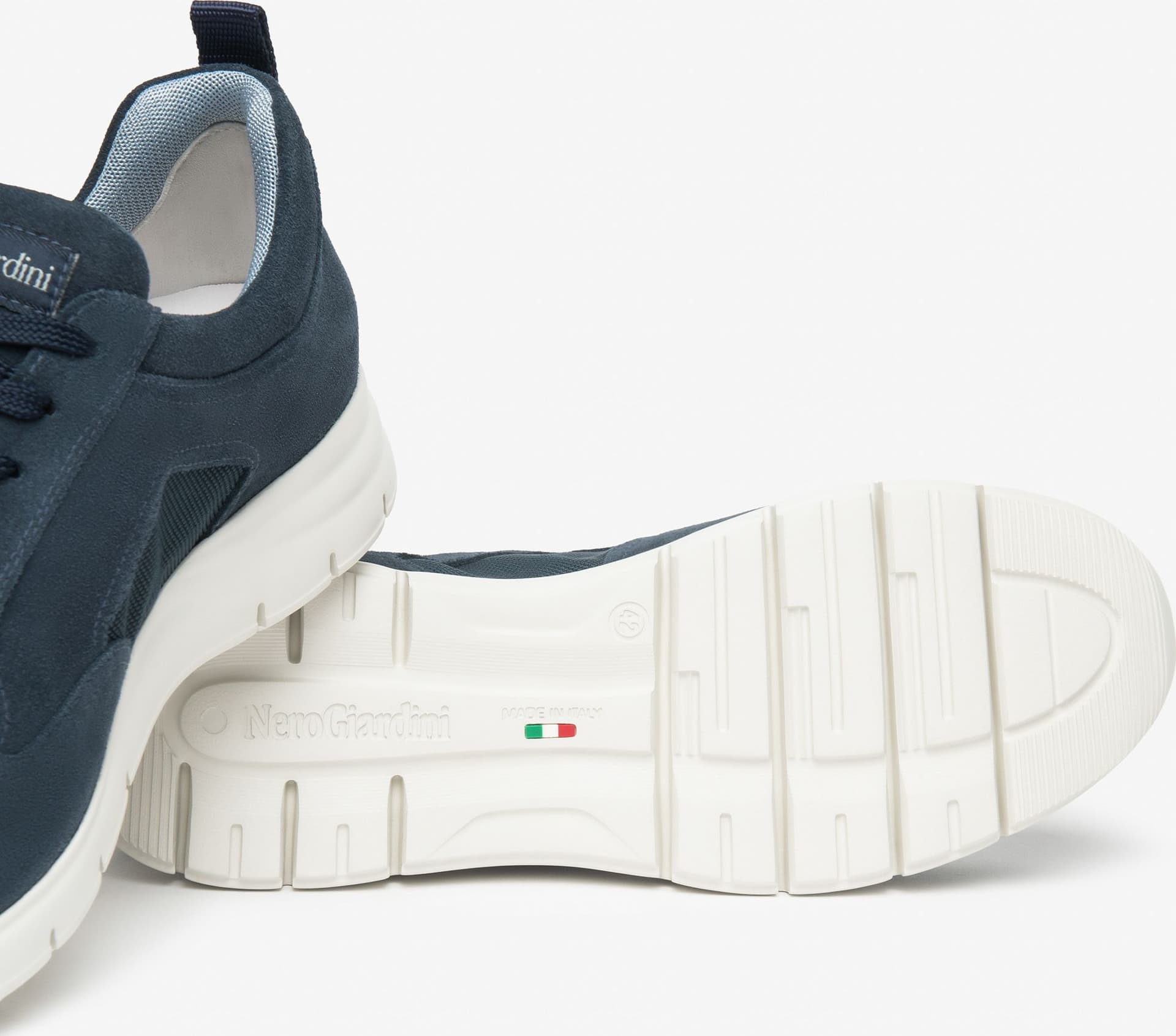 Nero Giardini sneakers uomo pelle scamosciata e tela blu E601091U207 - 4