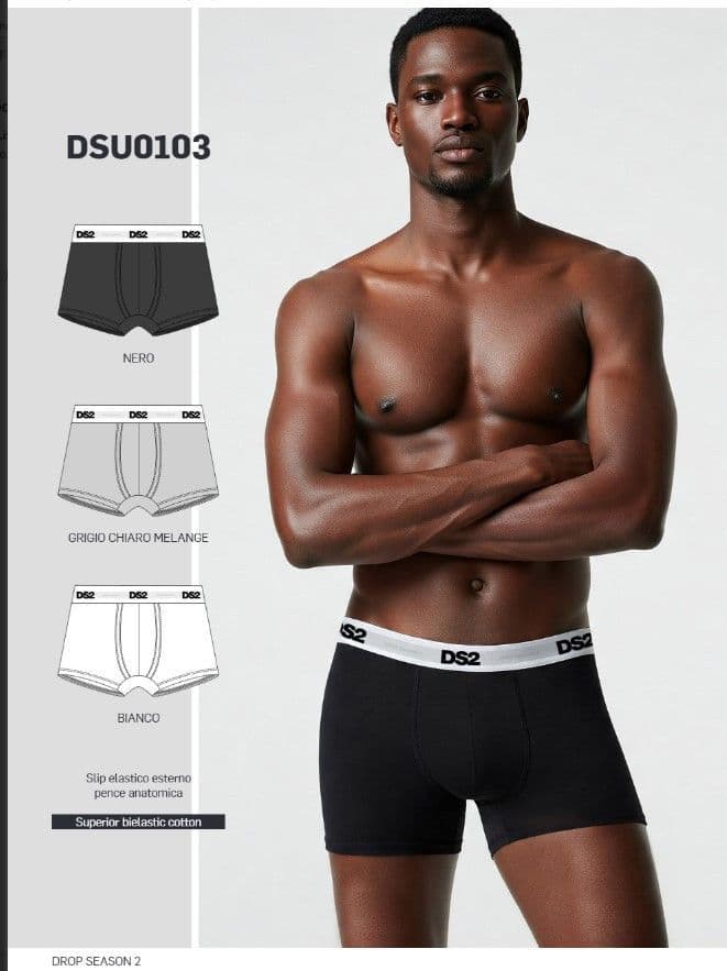 Boxer DSU0103 ! Drop Season -  intimo uomo 3 slip bianco nero e grigio: : Il Trittico dell’Eleganza Dinamica
