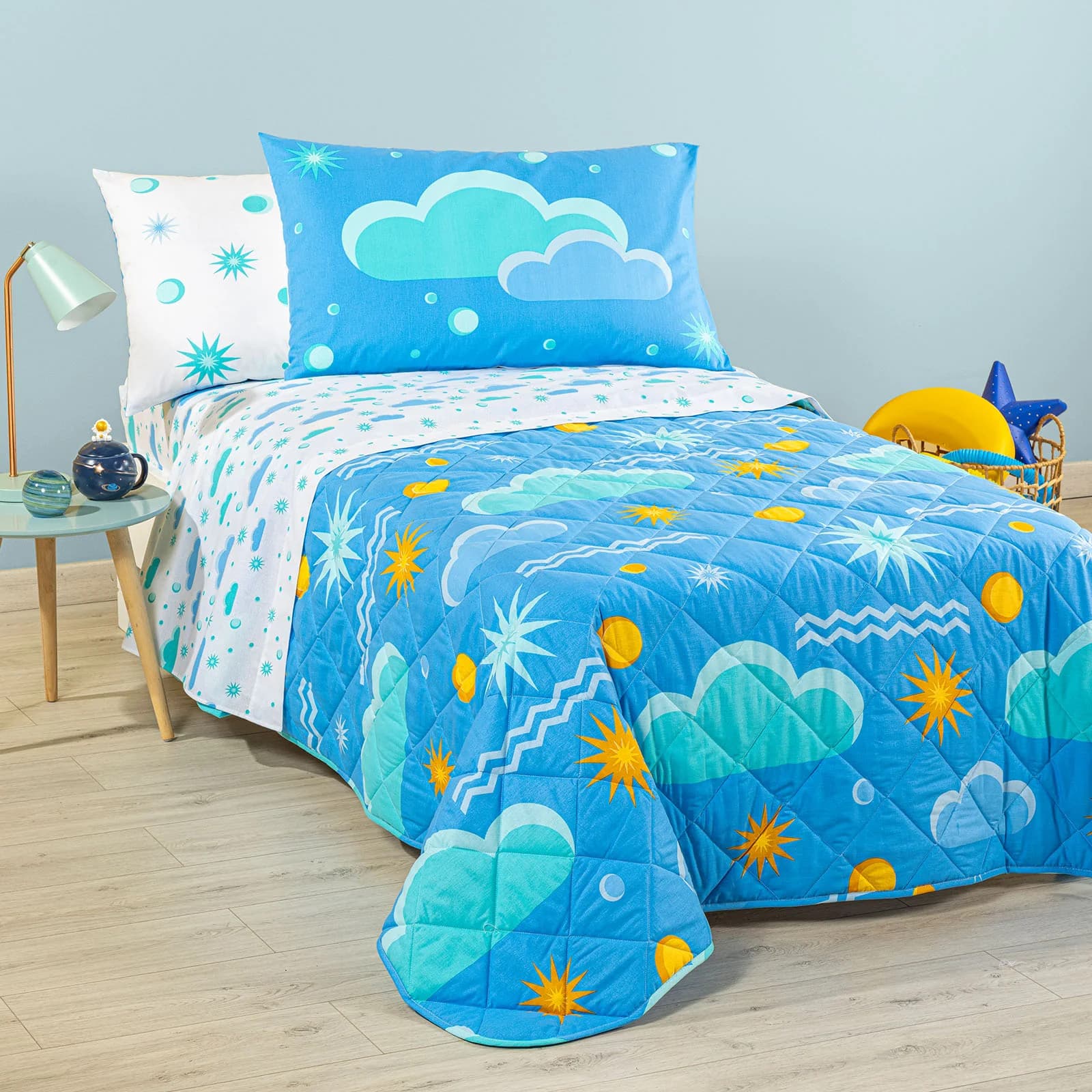 Copriletto Trapuntato Magica Notte ! Caleffi Kids – In Puro Cotone Naturale – Design Incantato per Cameretta Bimbi - 4
