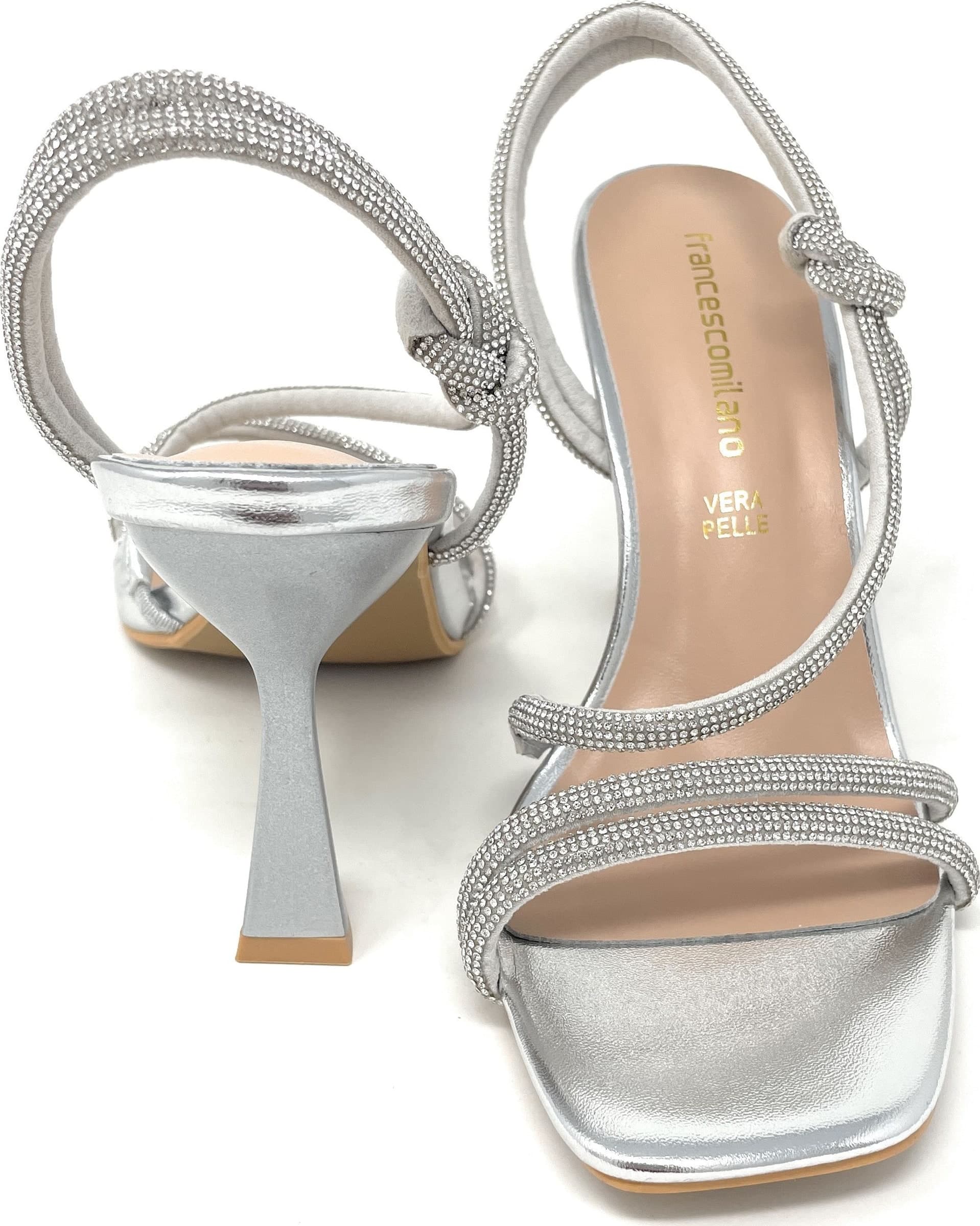 Francesco Milano sandali donna micro strass argento G19-02T - 4