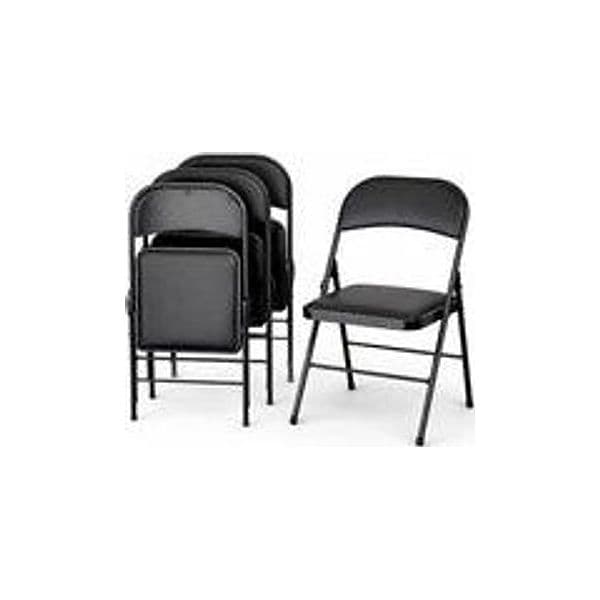 Set 4 Sedie Nere in Metallo e Seduta in Ecopelle Imbottita Sedia Ergonomica