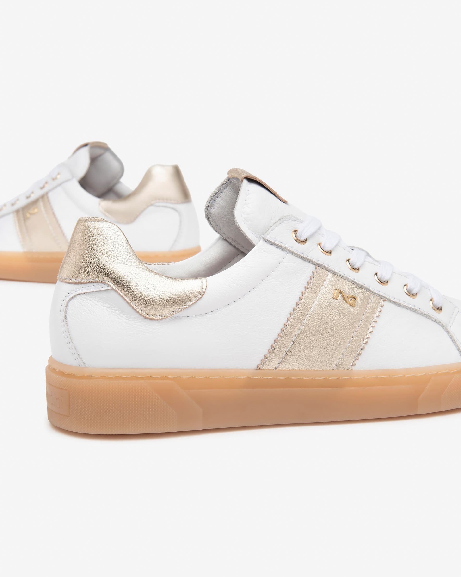 Nero Giardini sneakers donna in pelle bianco E613006D707 - 4