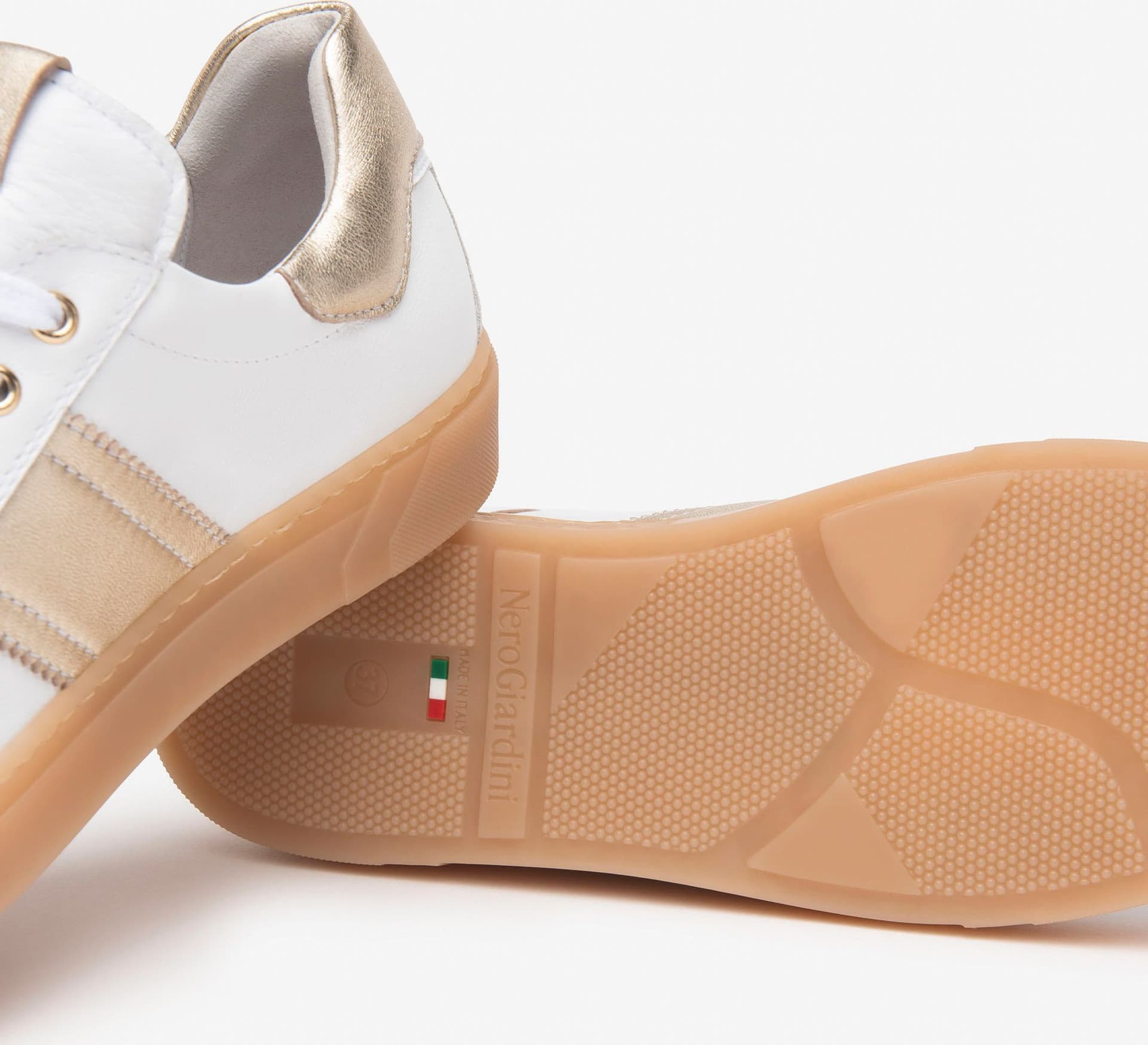 Nero Giardini sneakers donna in pelle bianco E613006D707 - 5