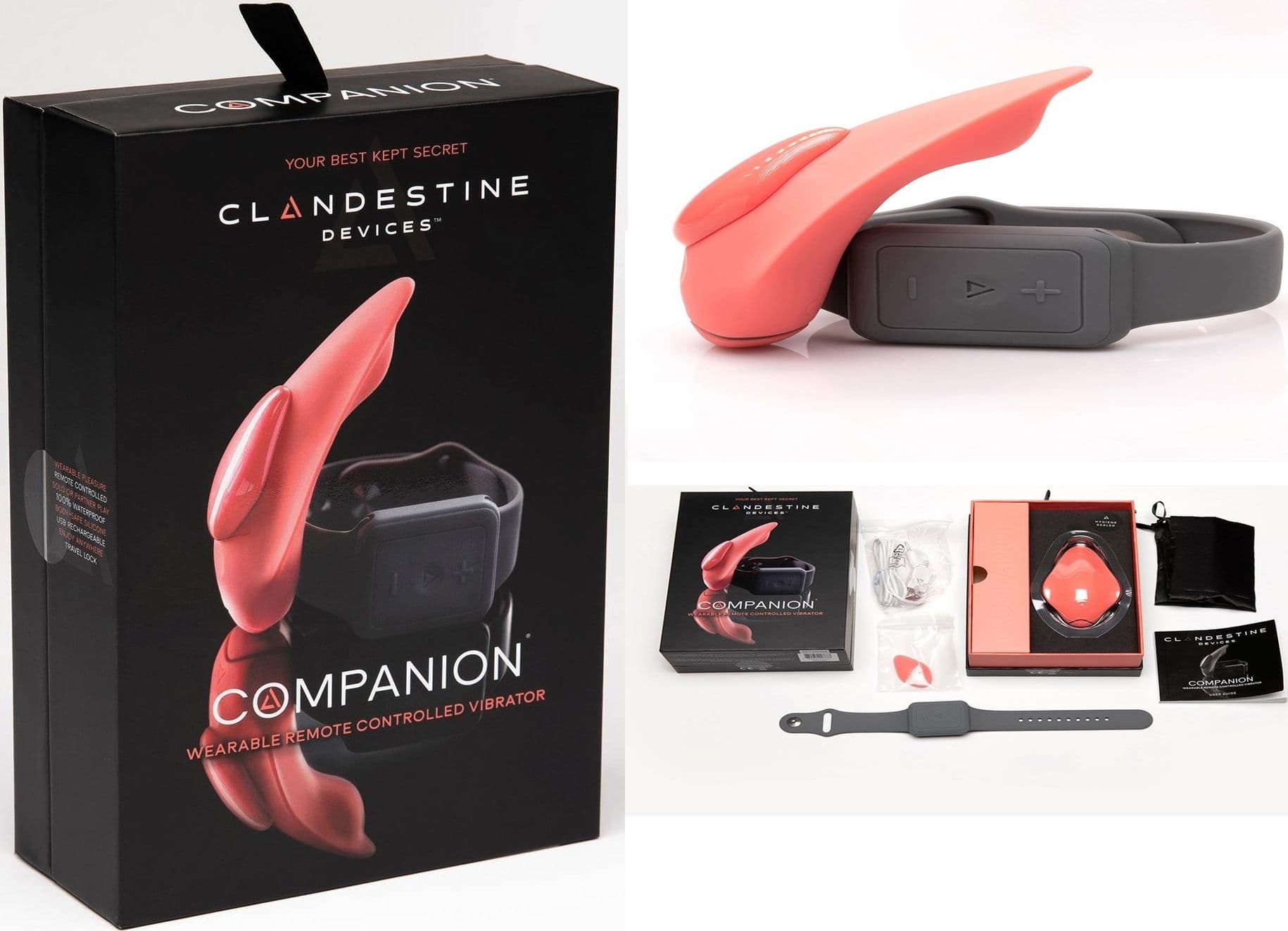 Vibratore indossabile Companion Coral Clandestine Devices con telecomando