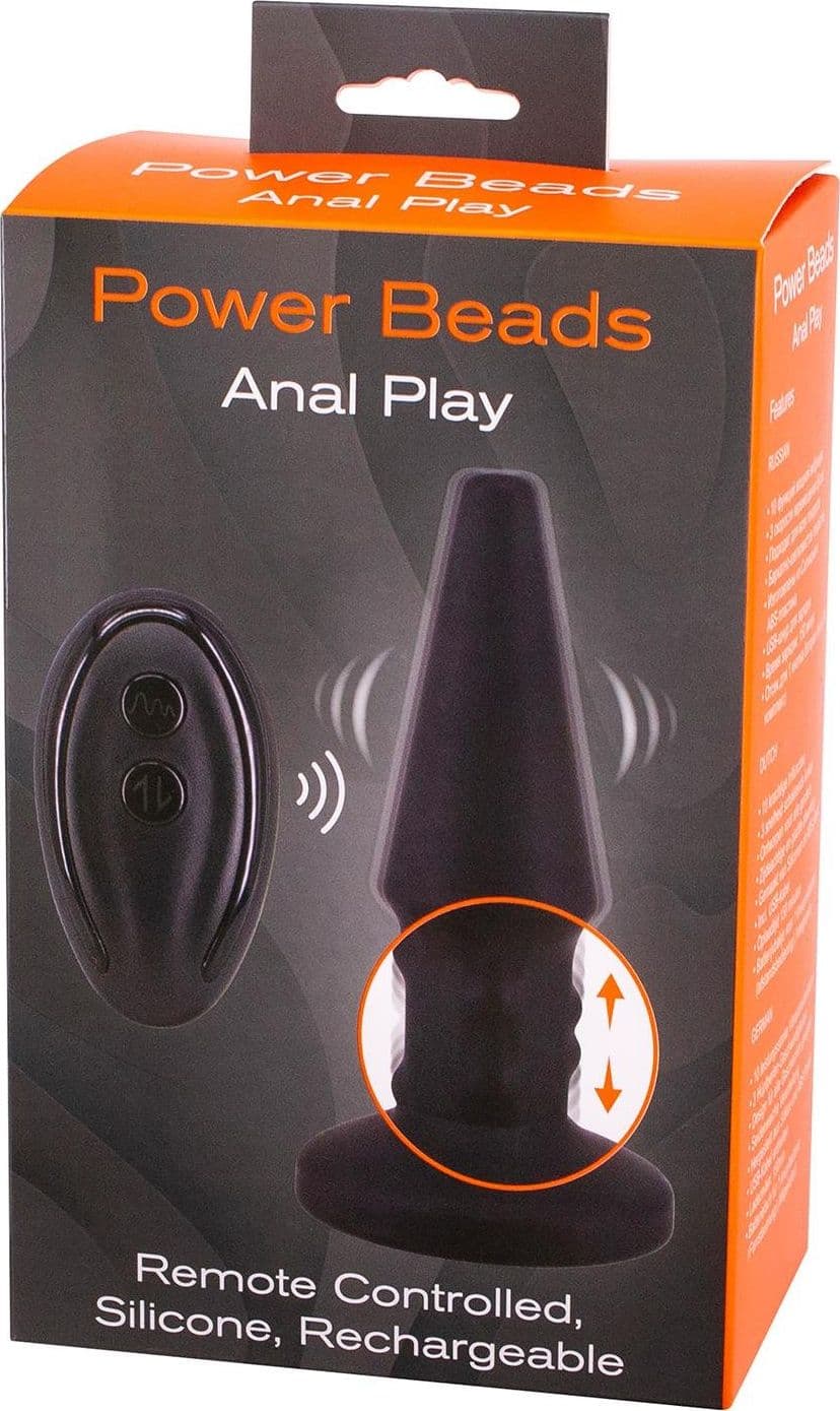 Plug anale vibrante Seven Creations Su &amp; Giù con perline 14,5 cm - 7