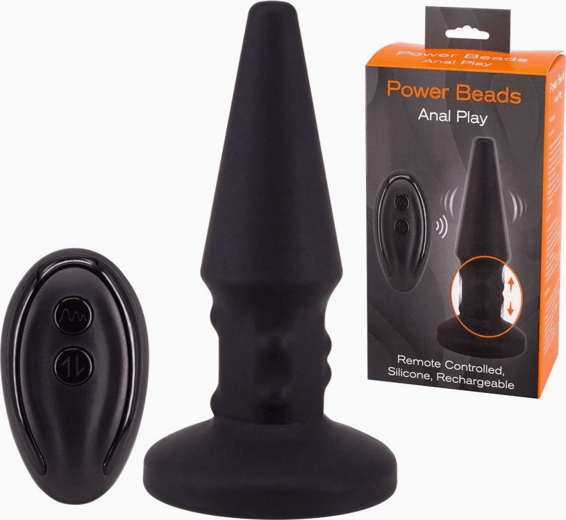 Seven Creations Plug anale con perline rimming Black 14,5 cm controllo remoto - 8
