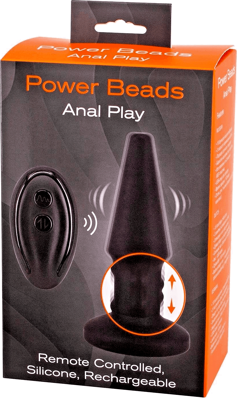 Seven Creations Plug anale con perline rimming Black 14,5 cm controllo remoto in prodotto Erosdom - Palmi, commercioVirtuoso.it