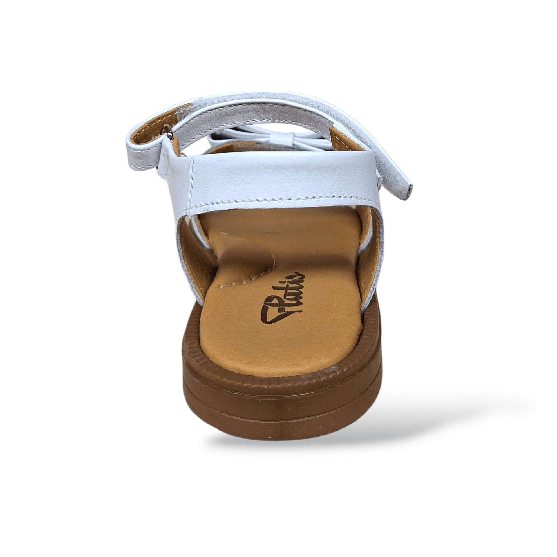 Sandali Bambina Eleganti Cerimonia Platis P3254 Bianco Pelle Fiocco Velcro Comunione in Ballerine Scarpetteria Gica - Trani, commercioVirtuoso.it