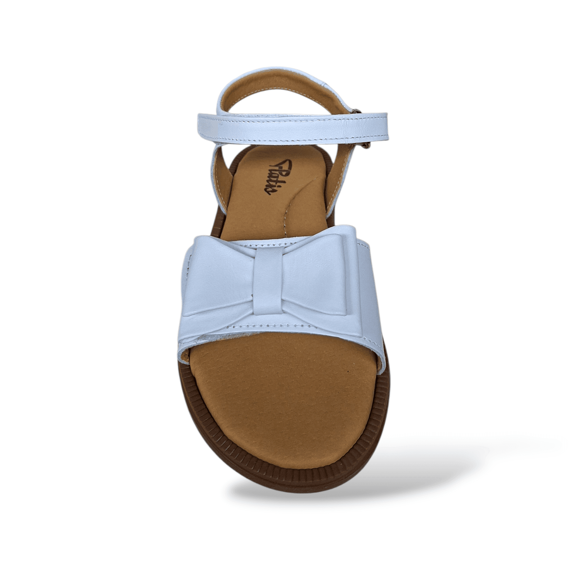 Sandali Bambina Eleganti Cerimonia Platis P3254 Bianco Pelle Fiocco Velcro Comunione in Ballerine Scarpetteria Gica - Trani, commercioVirtuoso.it