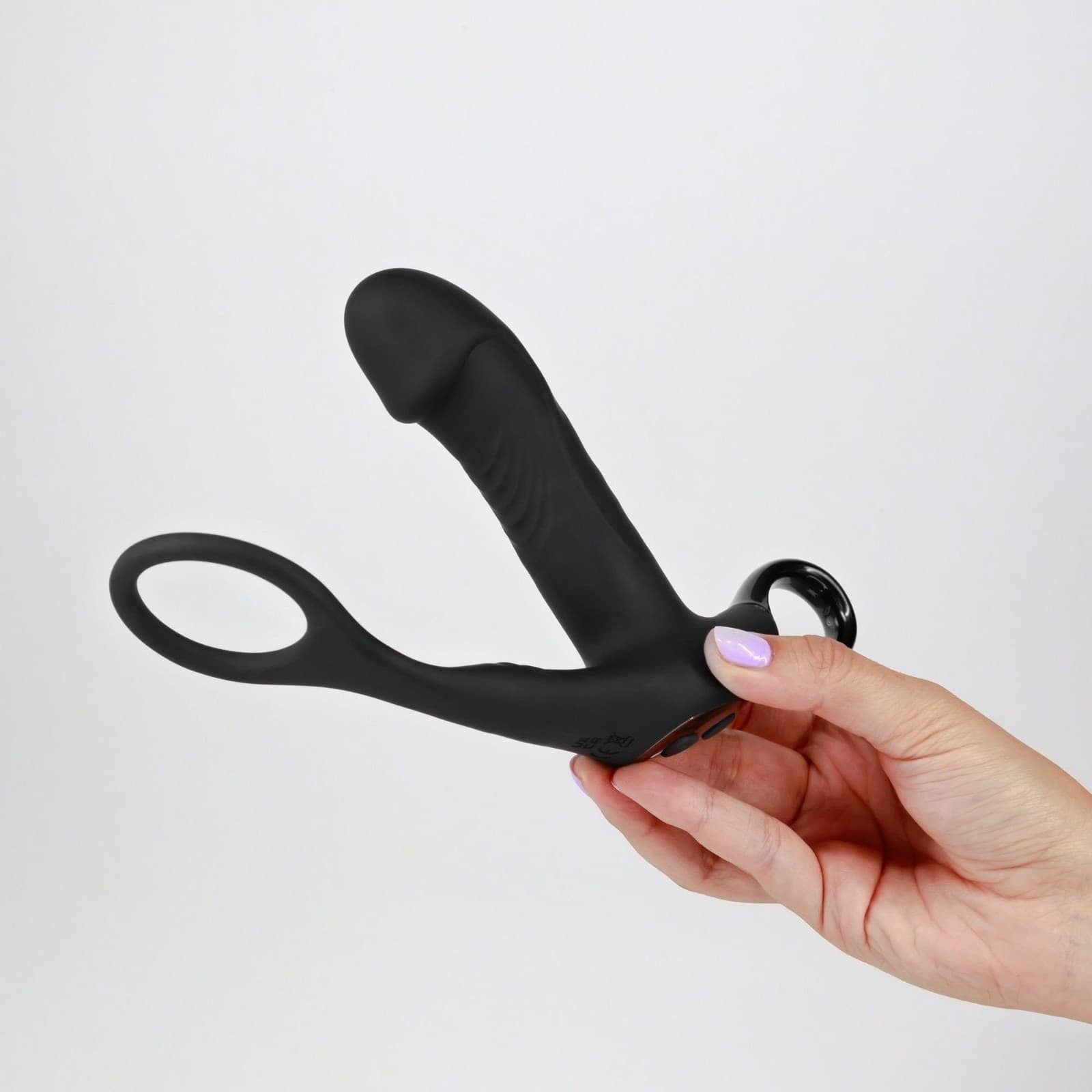 Stimolatore Vibro &amp; Spingo della prostata P spot + cockring nero in prodotto Erosdom - Palmi, commercioVirtuoso.it