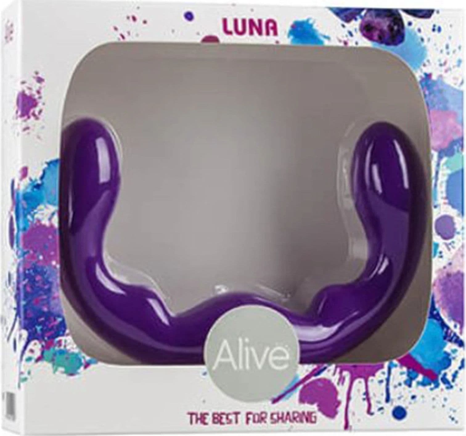 Dildo doppio ALIVE Luna in silicone viola, 25 cm - 5