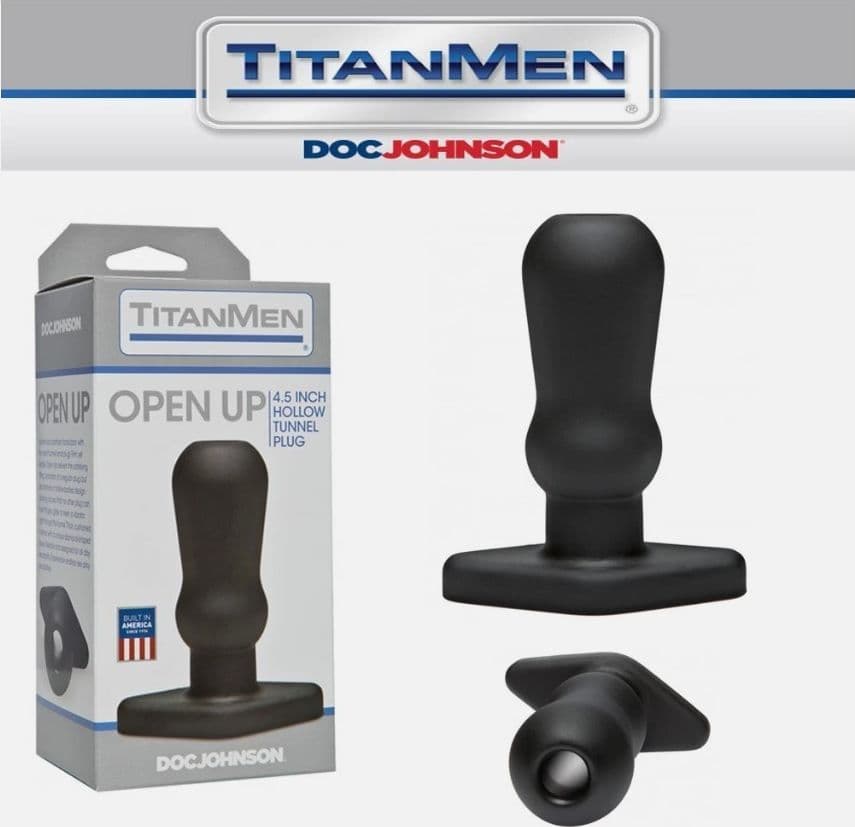 Doc Johnson TitanMen Open Up Anal Plug with Open Tunnel nero