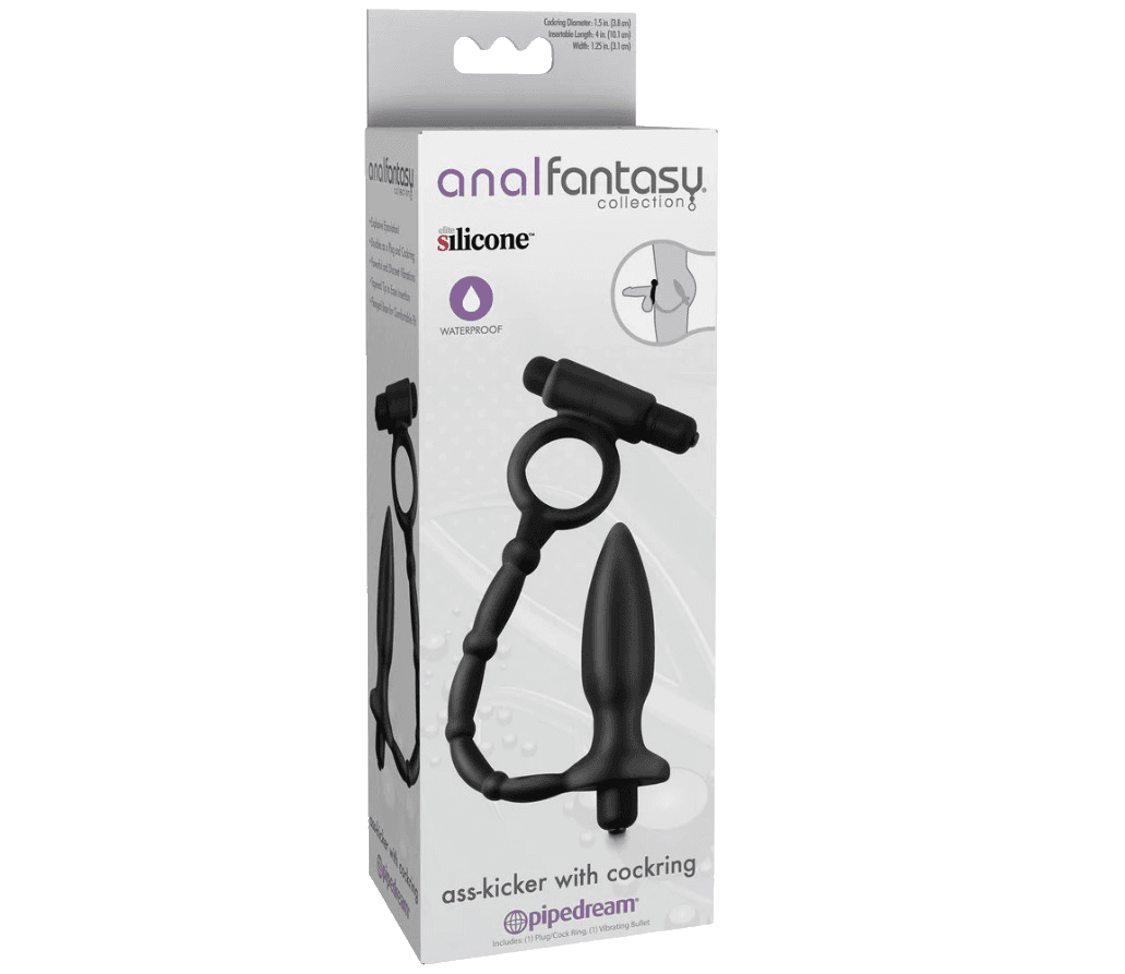 Ass Kicker Stimolatore prostatico plug anale doppia vibrazione 10 cm di inseribi