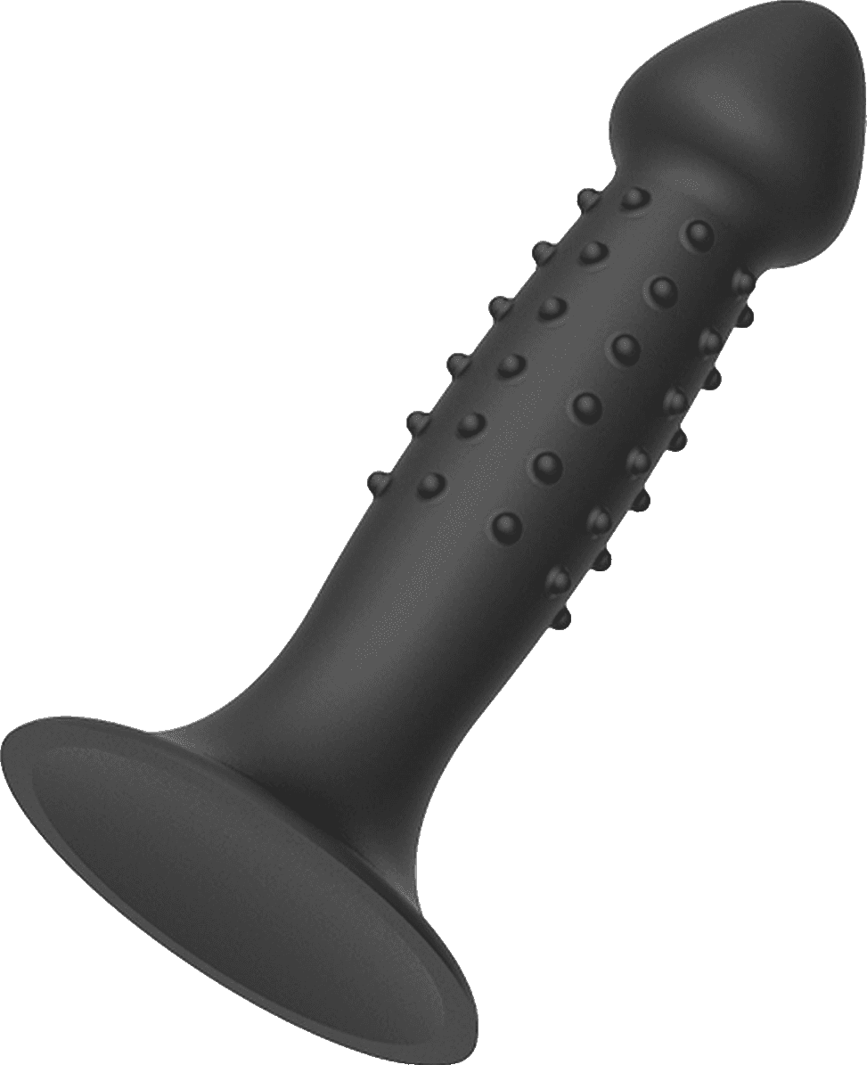 Plug anale 12 cm con rilevi stimolanti nero silicone giochi ano nuovo - 5