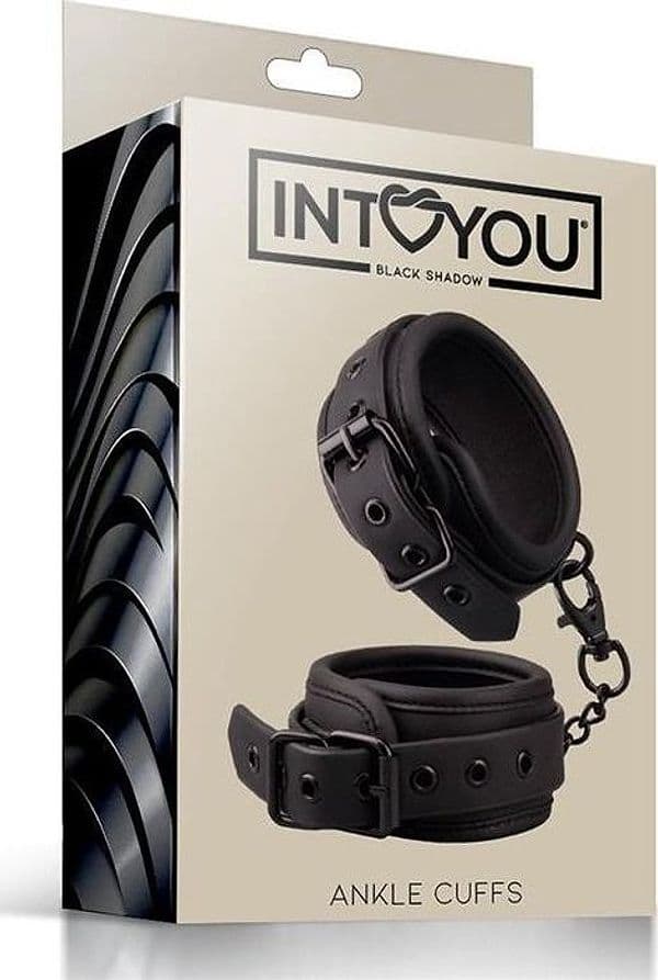 Black Shadow cavigliere bondage vegano nere imbottite catena BDSM fetish - 7