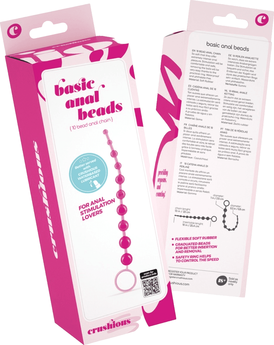 Stimolatore progressivo 10 perle anali rosa loop estrazione flessibile 25 cm - 5
