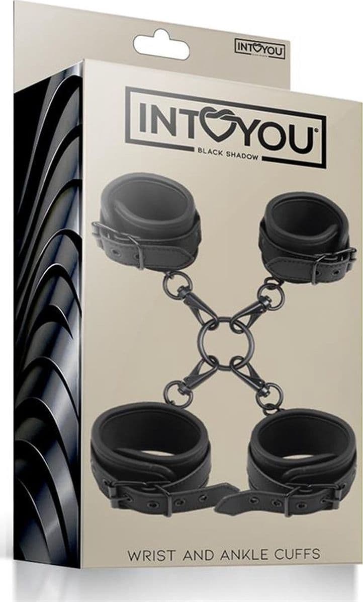 Black Shadow Set manette per polsi e cavigliere bondage imbottite per BDSM - 5