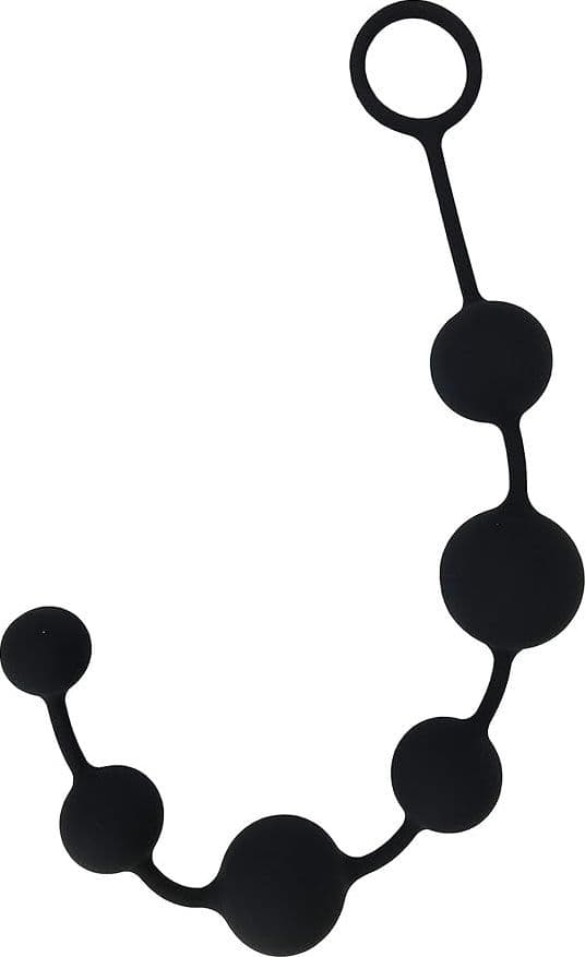 Catena Palle anali 40 cm con 6 balls nero silicone diamtro max 3,8 cm in prodotto Erosdom - Palmi, commercioVirtuoso.it