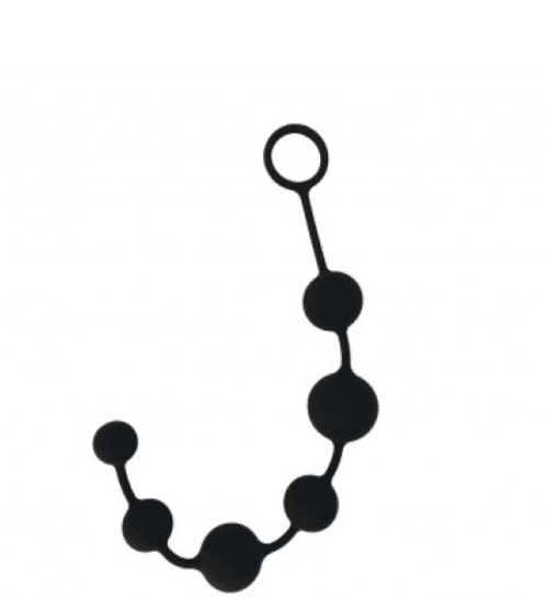 Catena Palle anali 40 cm con 6 balls nero silicone diamtro max 3,8 cm in prodotto Erosdom - Palmi, commercioVirtuoso.it