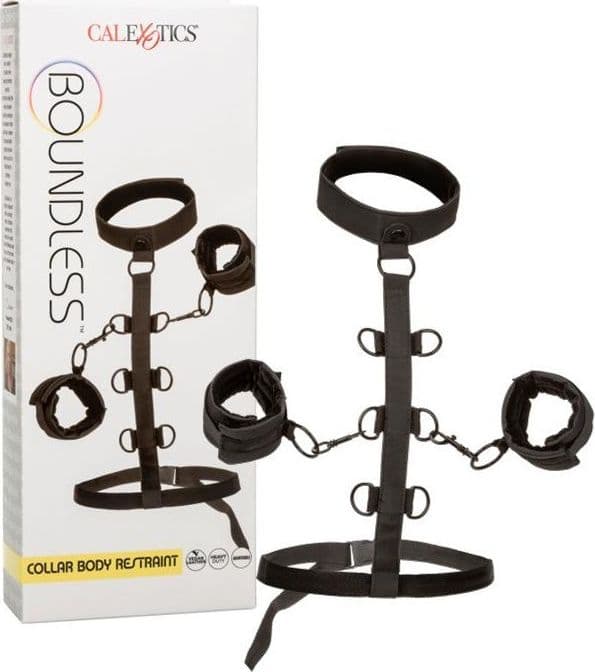 Set collare + manette + imbragoper bondage fetish BDSM scomponibile - 6