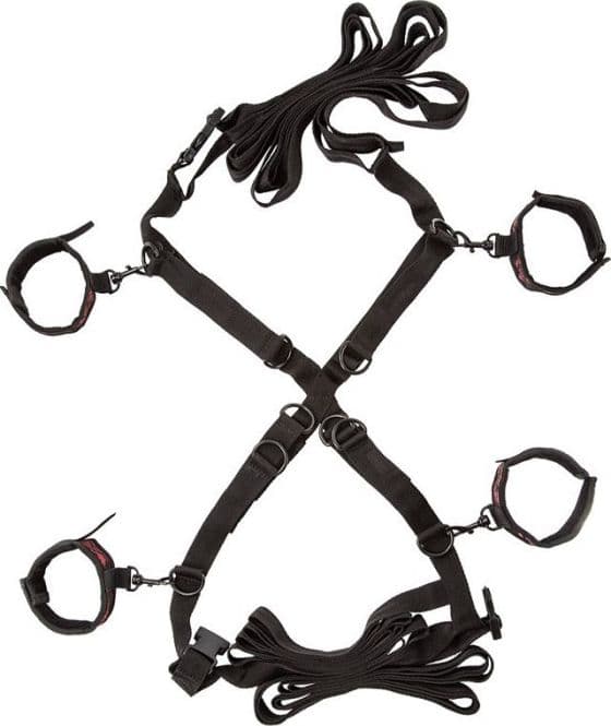 Set bondage da letto Premium Croce sul letto posizione a X 4 cinghie BDSM in prodotto Erosdom - Palmi, commercioVirtuoso.it