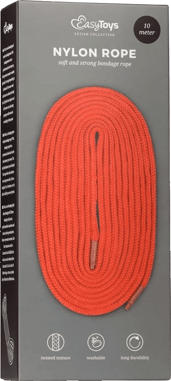 Corda Bondage Easytoys nylon 10 m ideale per legature rossa BDSM - 4