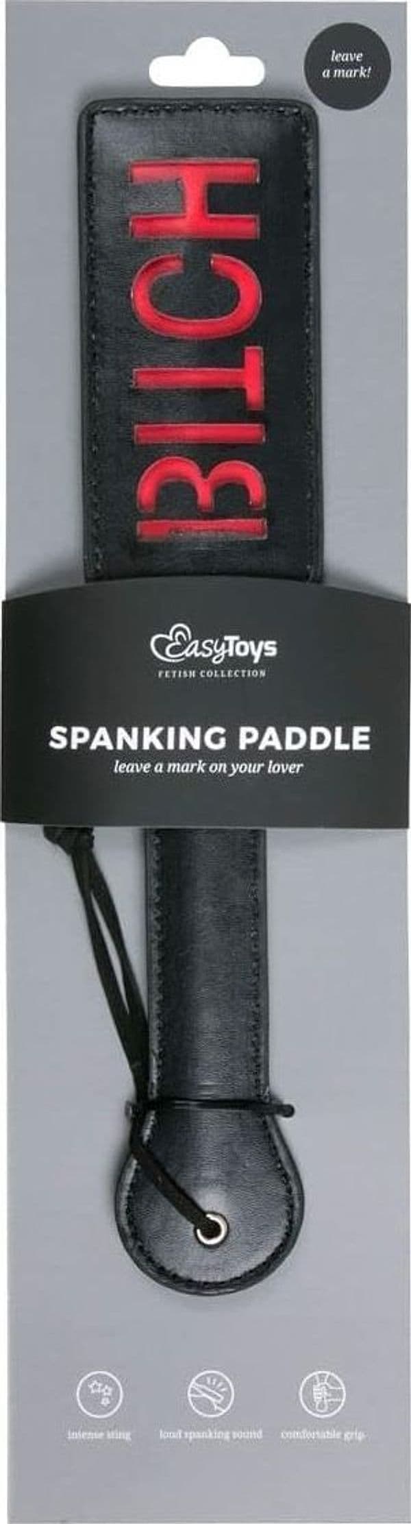 Sculacciatore Premium Spanking SLUT nero 32 pelle fetish bondage BDSM sadomaso - 8