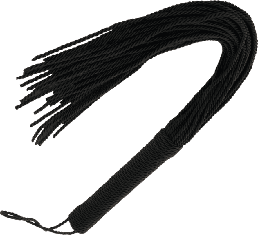 Frustino Flogger corda nero 50 cm circa fetish bondage BDSM sadomaso nero - 5