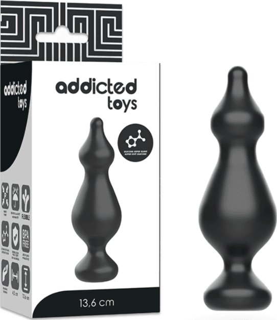Plug anale 13,6 cm Progressivo nero silicone soft touch medicale giochi anali in prodotto Erosdom - Palmi, commercioVirtuoso.it