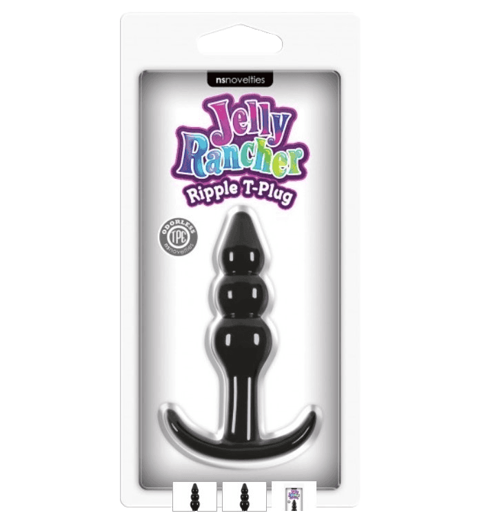 Plug anale Jelly Rancher nero silicone per giochi anali inseribile per 8,9 cm - 4