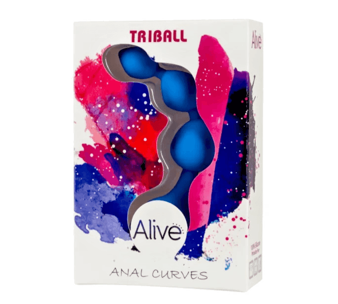 Anal Tribal 3 perle crescenti curve Blu silicone medico 15 cm 9,5 inseribile - 5