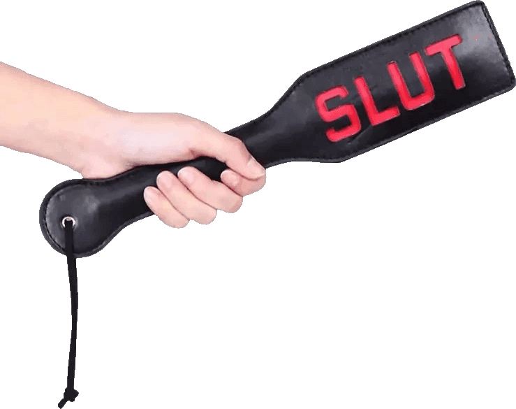 Sculacciatore Premium Spanking SLUT nero 32 pelle fetish bondage BDSM sadomaso - 5