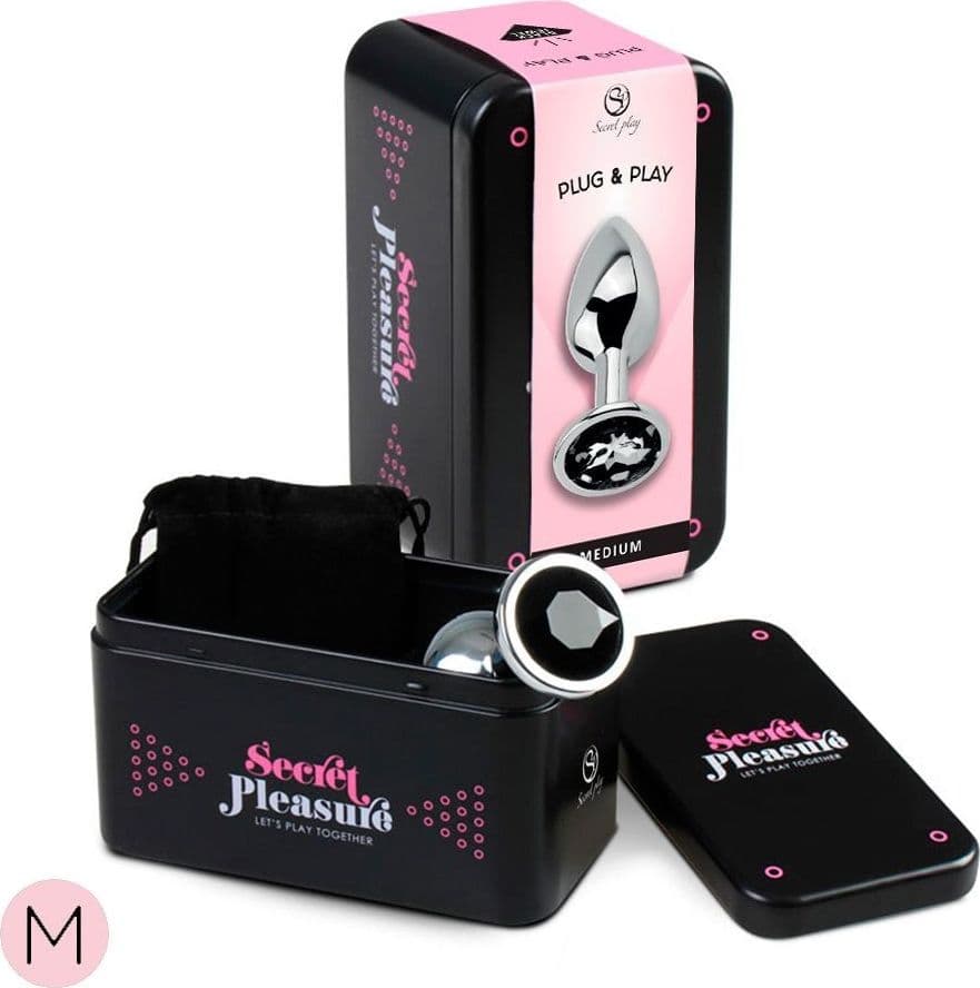 Premium plug anale Medium gioiello nero confezione regalo Secret Pleasure - 5