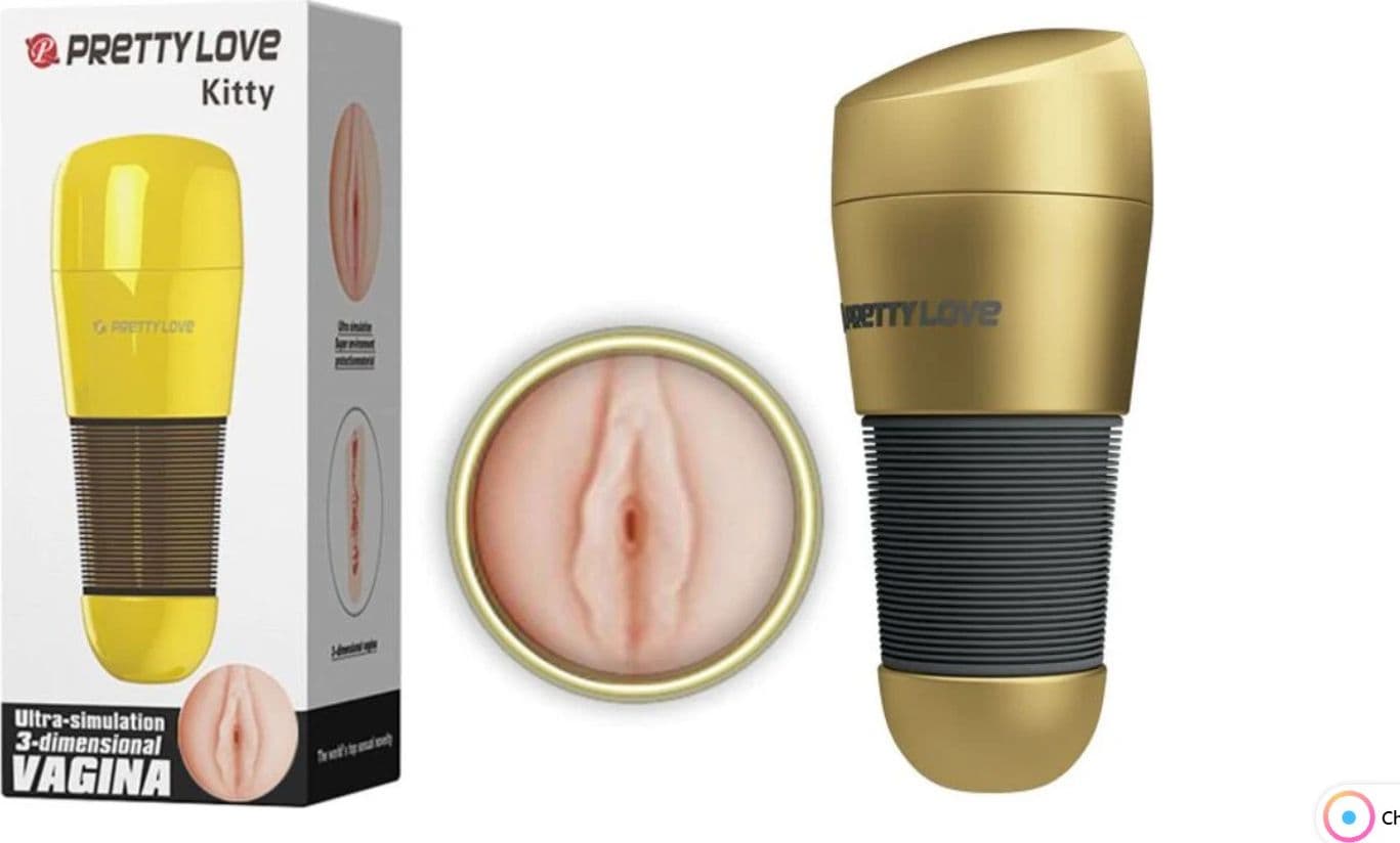 Pretty Love Kitty Vagina Masturbatore Realistico Uomo realistico oro morbido