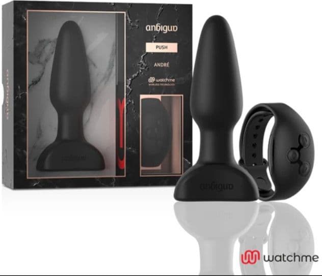 Premium Anal Plug Push Spinta Pulsante Andrè telecomando nero 13,2 cm anale - 8