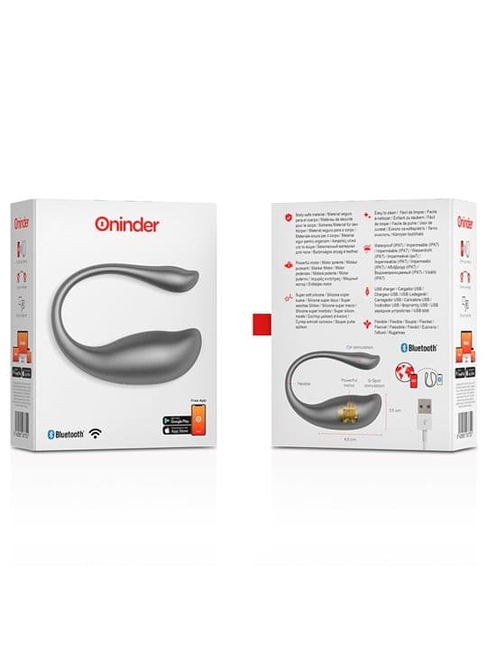 Oninder Nairobi uovo vibrante nero app bluetooth IPX7 ricaricabile silicone 55dB in prodotto Erosdom - Palmi, commercioVirtuoso.it