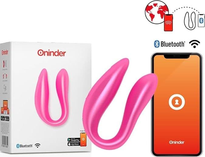 Oninder Lisboa stimolatore punto G e clitoride rosa controllo app bluetooth