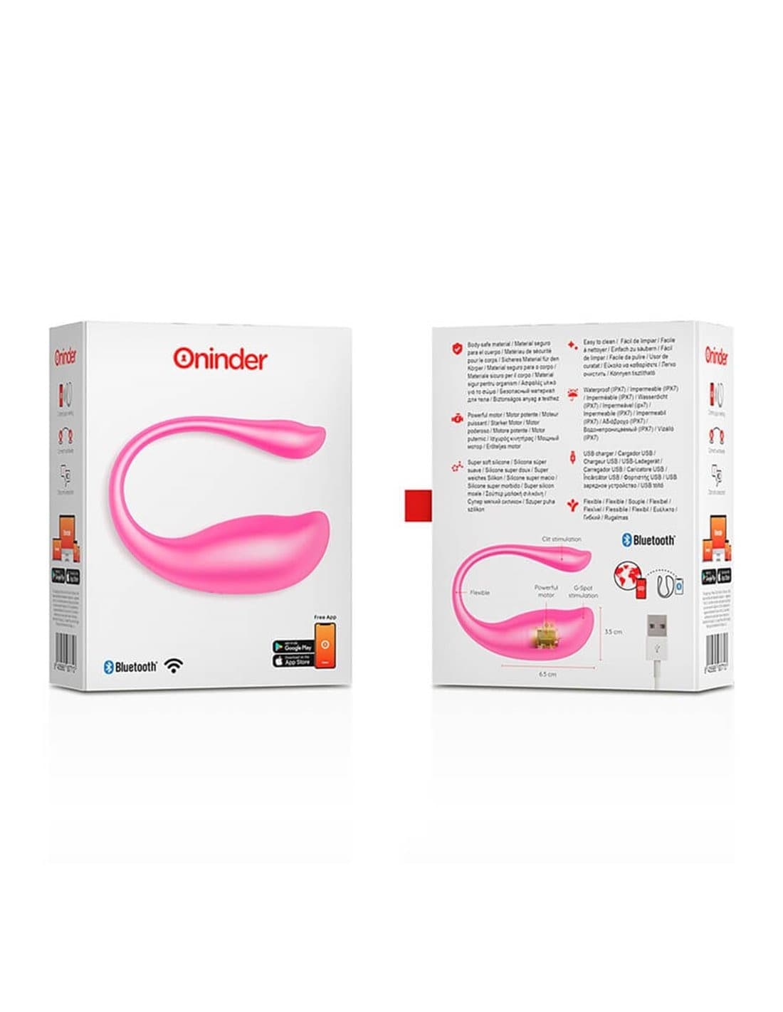 ) ONINDER Nairobi Ovetto Vibrante Bluetooth Rosa | Silicone Medicale | IPX7 Waterproof | Ultra Silenzioso 55 dB | Ricaricabile USB ⚡ | Controllo App - 7