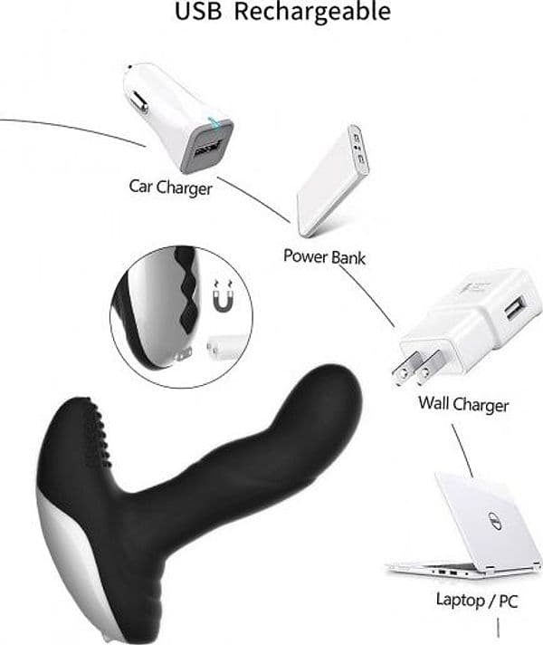 Plug Anale Caldo Premium prostatico anale nero telecomando heating pulsator USB in prodotto Erosdom - Palmi, commercioVirtuoso.it