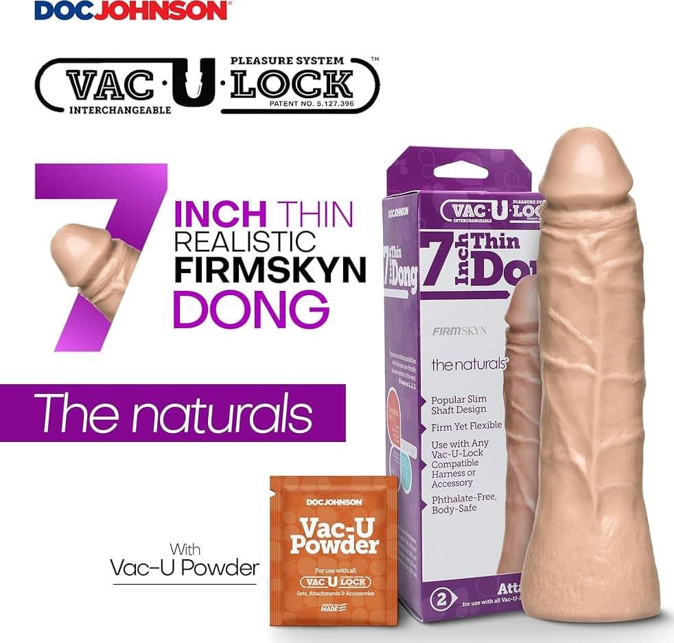 Dildo Docjohnson 7 in 17,8 cm realistico Made in USA completo di palle anche per strapon