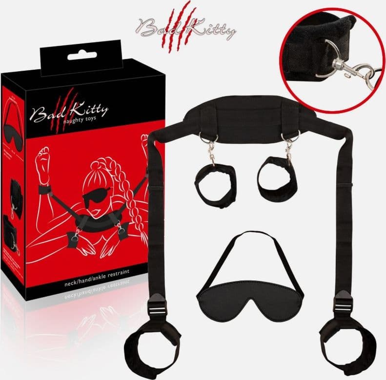 Bondage set Bad Kitty collo polsi piedi Neck / Hand / Ankle Restraint - 9