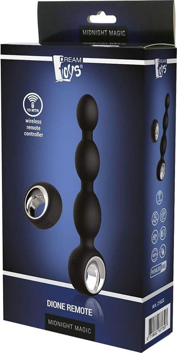 Plug anale 22 cm con sfere graudali telecomando vibrazioni 7 x IPX7 USB - 2