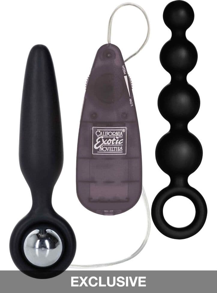 Plug Anali Vibro Kit 3 in 1 vibrazioni multivelocità Calexotics silicone in prodotto Erosdom - Palmi, commercioVirtuoso.it